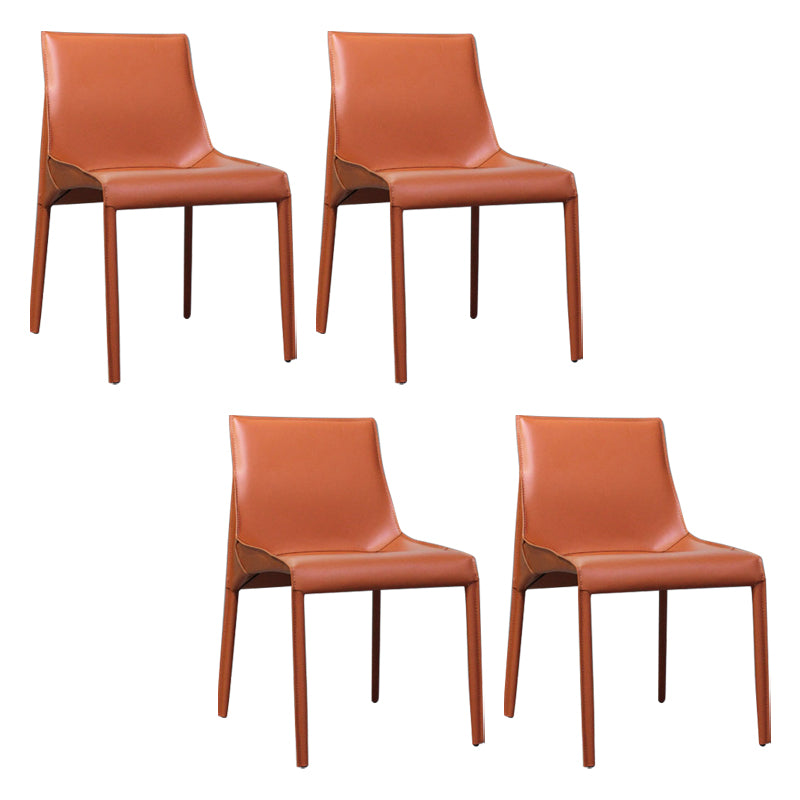 Designer Style Leather Dining Chair Matte Finish Parsons Dining Side Chair