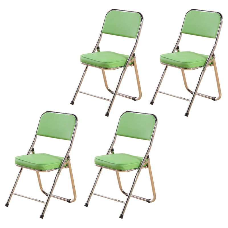 Silla lateral contemporánea de metal, tapicería sin brazos para el hogar, respaldo abierto, silla lateral de comedor