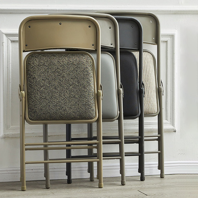 Silla lateral contemporánea, silla lateral de comedor sin brazos, plegable, de metal, con respaldo abierto