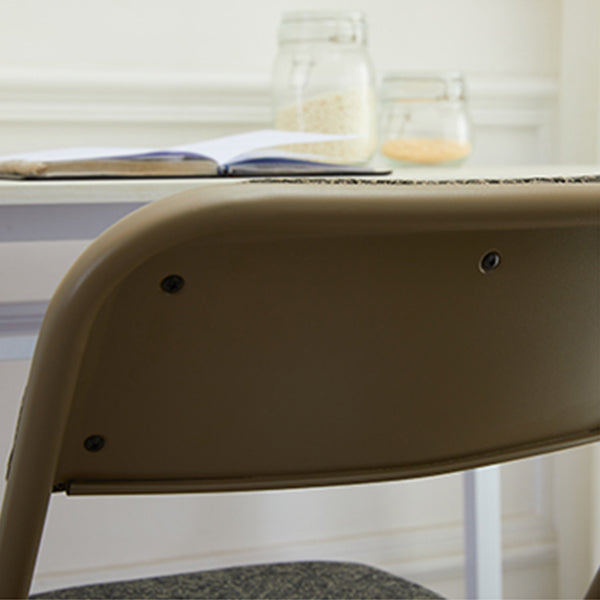Silla lateral contemporánea, silla lateral de comedor sin brazos, plegable, de metal, con respaldo abierto