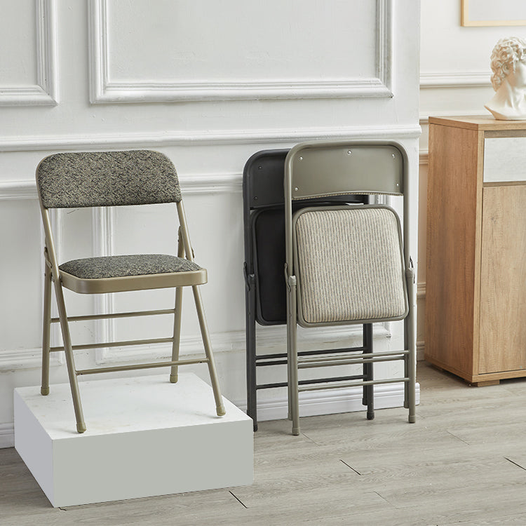 Silla lateral contemporánea, silla lateral de comedor sin brazos, plegable, de metal, con respaldo abierto