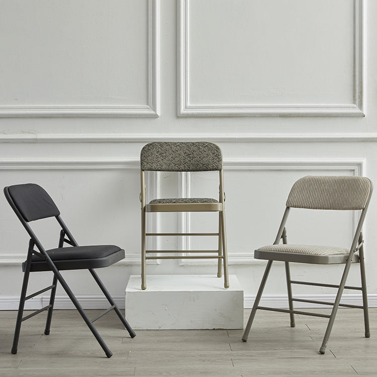 Silla lateral contemporánea, silla lateral de comedor sin brazos, plegable, de metal, con respaldo abierto