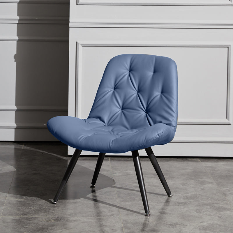 Silla moderna para interiores y exteriores, zapatilla de casa de metal, silla Parsons tapizada sin brazos