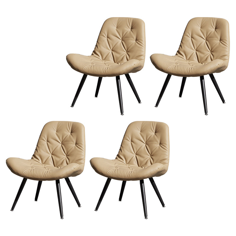 Silla moderna para interiores y exteriores, zapatilla de casa de metal, silla Parsons tapizada sin brazos