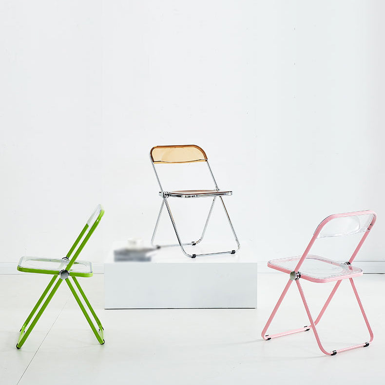 Silla lateral casera de metal contemporáneo plegable con respaldo abierto que cena la silla lateral