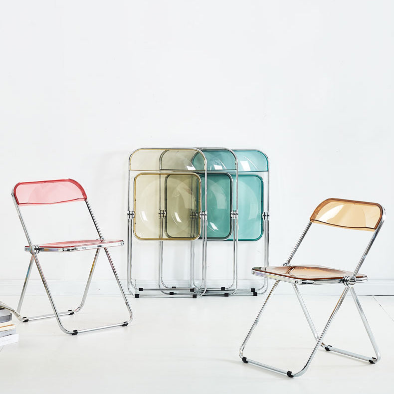 Silla lateral casera de metal contemporáneo plegable con respaldo abierto que cena la silla lateral