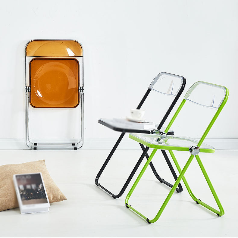 Silla lateral casera de metal contemporáneo plegable con respaldo abierto que cena la silla lateral