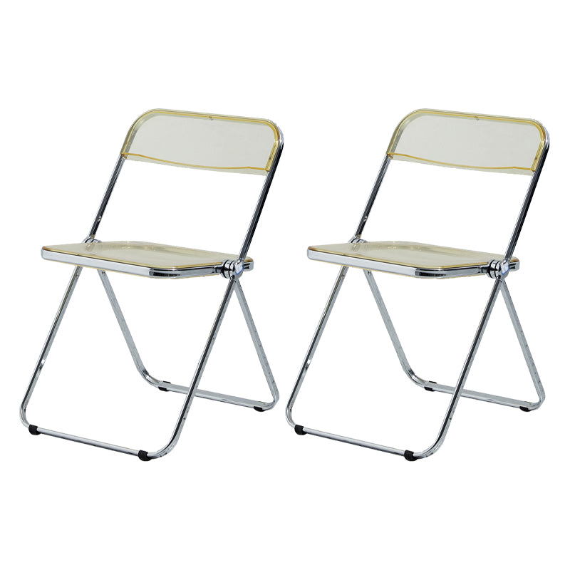 Silla lateral casera de metal contemporáneo plegable con respaldo abierto que cena la silla lateral