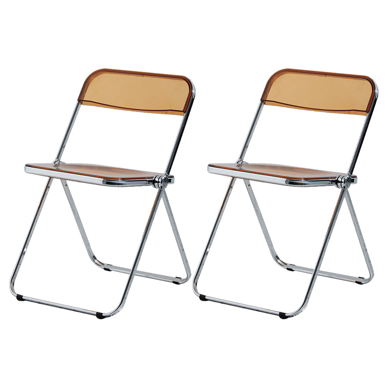Silla lateral casera de metal contemporáneo plegable con respaldo abierto que cena la silla lateral