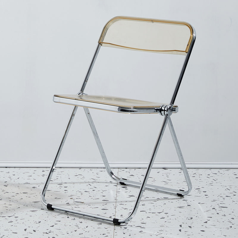 Silla lateral casera de metal contemporáneo plegable con respaldo abierto que cena la silla lateral