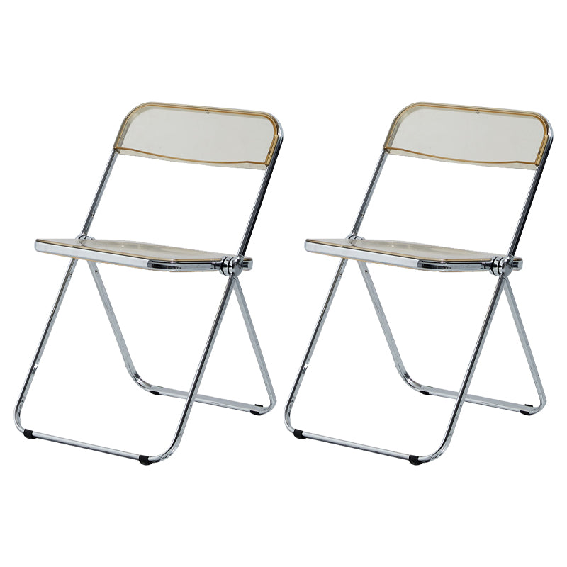 Silla lateral casera de metal contemporáneo plegable con respaldo abierto que cena la silla lateral