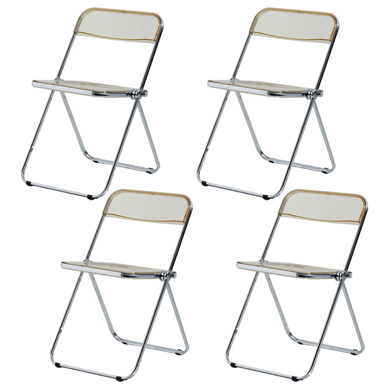 Silla lateral casera de metal contemporáneo plegable con respaldo abierto que cena la silla lateral