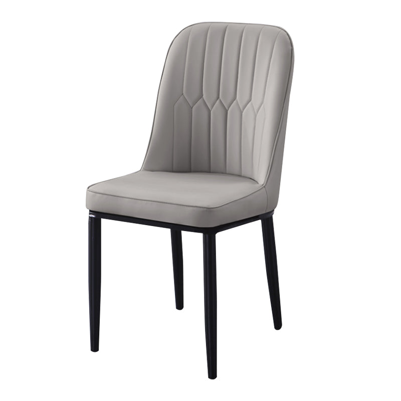 Sillas de comedor contemporáneas de metal para interiores y exteriores Sillas de comedor tapizadas sin brazos