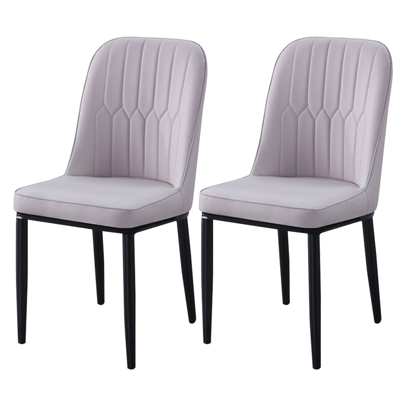 Sillas de comedor contemporáneas de metal para interiores y exteriores Sillas de comedor tapizadas sin brazos
