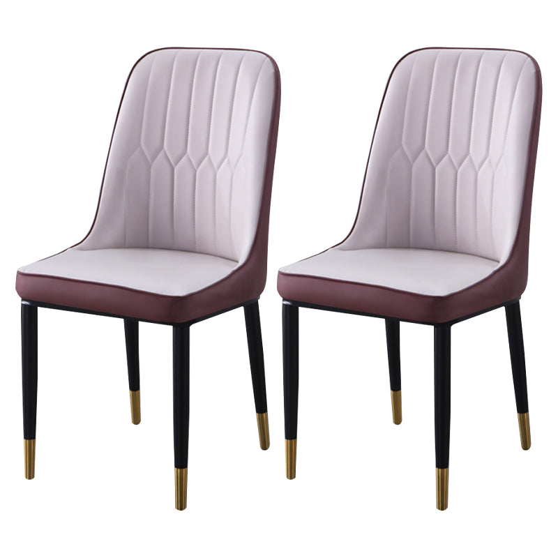 Sillas de comedor contemporáneas de metal para interiores y exteriores Sillas de comedor tapizadas sin brazos