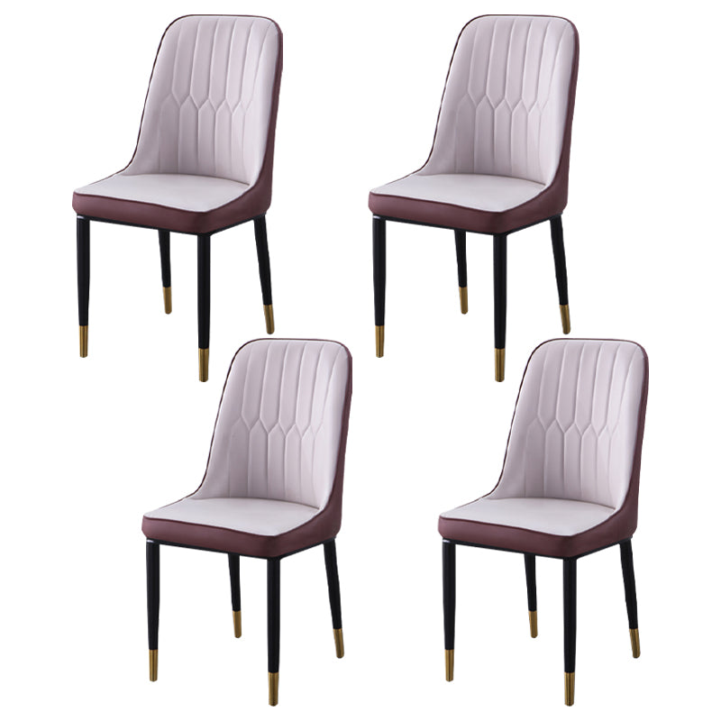Sillas de comedor contemporáneas de metal para interiores y exteriores Sillas de comedor tapizadas sin brazos