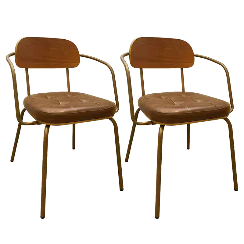 Cuir d'unité centrale de style industriel dinant des chaises ouvertes arrière dinant des chaises latérales sans bras