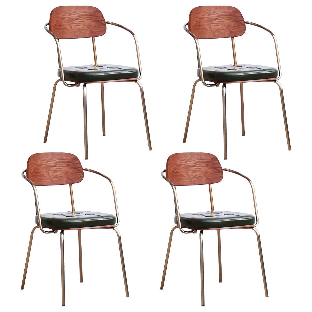 Cuir d'unité centrale de style industriel dinant des chaises ouvertes arrière dinant des chaises latérales sans bras