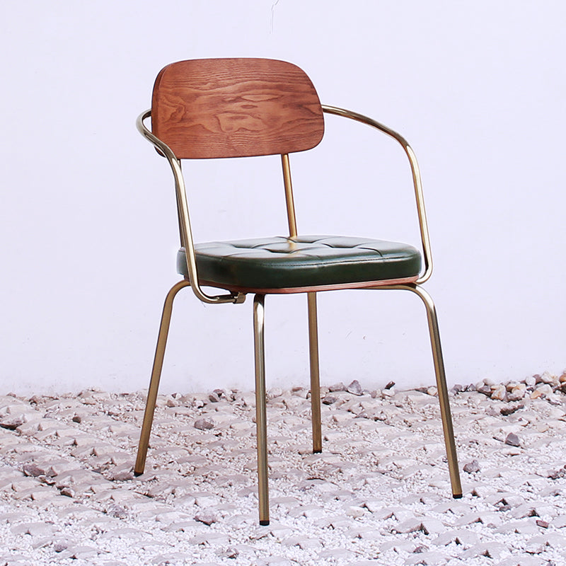 Cuir d'unité centrale de style industriel dinant des chaises ouvertes arrière dinant des chaises latérales sans bras