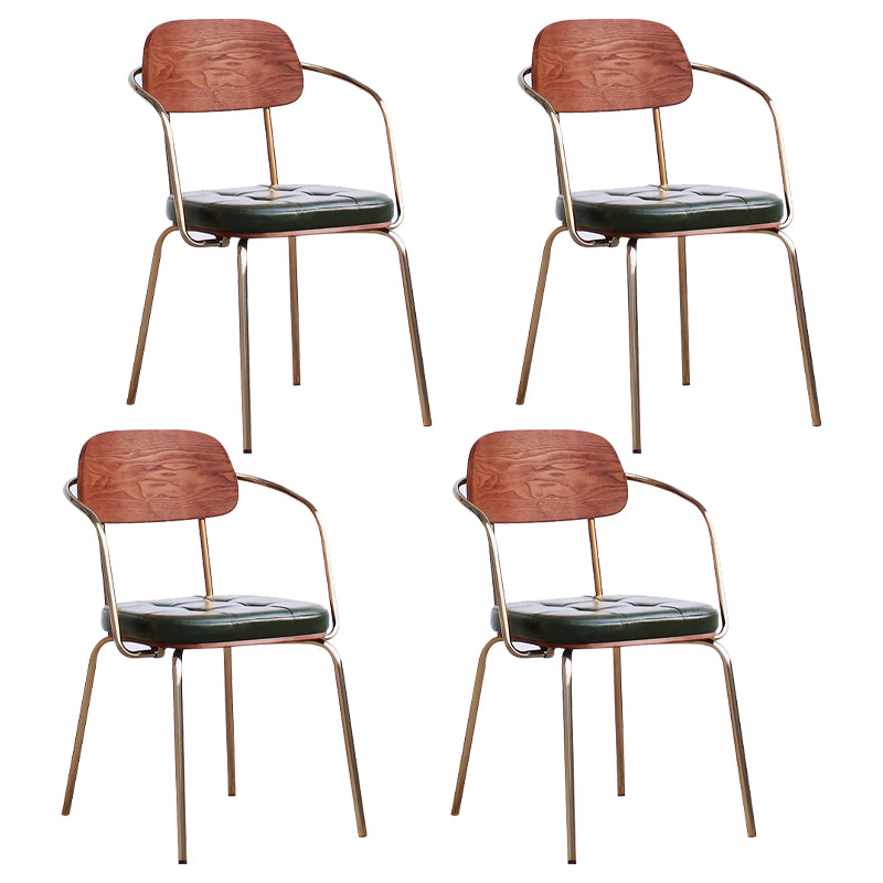 Cuir d'unité centrale de style industriel dinant des chaises ouvertes arrière dinant des chaises latérales sans bras