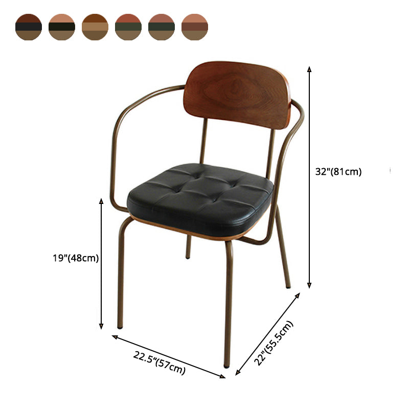 Cuir d'unité centrale de style industriel dinant des chaises ouvertes arrière dinant des chaises latérales sans bras