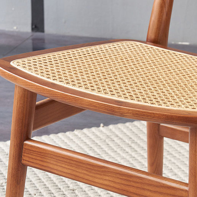 Silla de madera de roble de estilo contemporáneo, cocina, comedor, sillas laterales con respaldo abierto