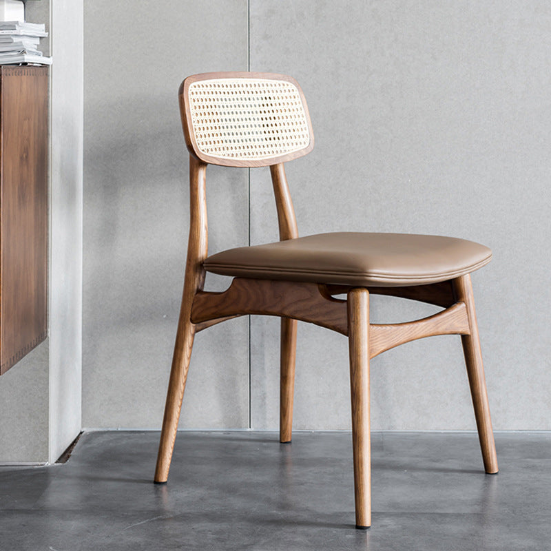 Silla de madera de roble de estilo contemporáneo, cocina, comedor, sillas laterales con respaldo abierto