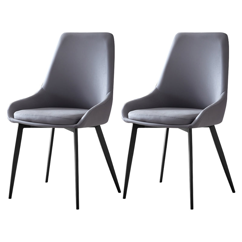 Chaises de salle à manger contemporaines en cuir, fauteuil rembourré avec pieds en métal pour restaurant