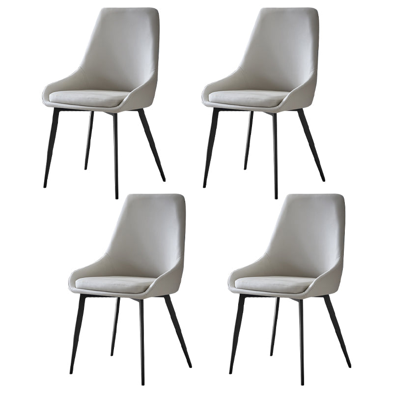 Chaises de salle à manger contemporaines en cuir, fauteuil rembourré avec pieds en métal pour restaurant