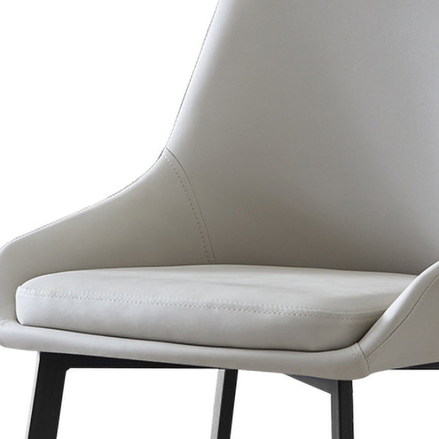 Chaises de salle à manger contemporaines en cuir, fauteuil rembourré avec pieds en métal pour restaurant