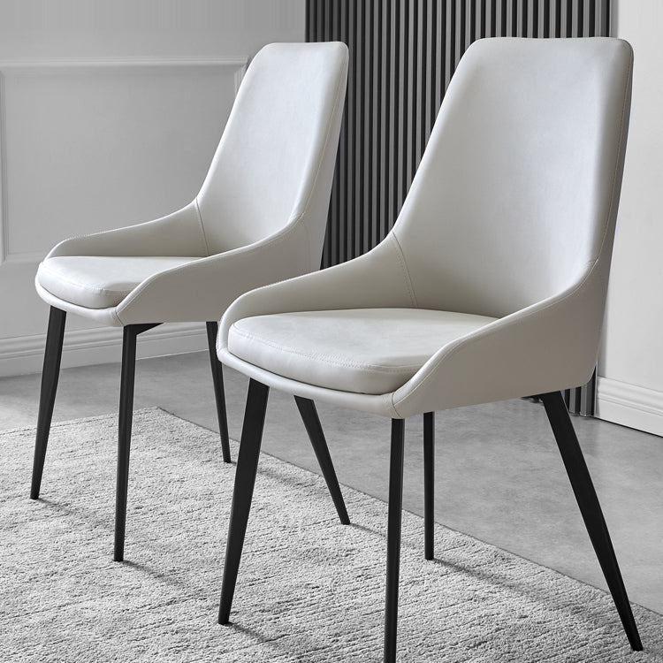 Chaises de salle à manger contemporaines en cuir, fauteuil rembourré avec pieds en métal pour restaurant