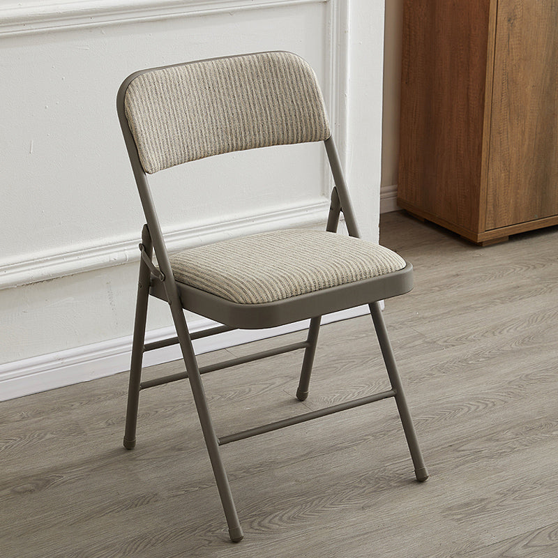 Silla de comedor de metal contemporáneo, silla lateral plegable sin brazos para el hogar, con respaldo abierto