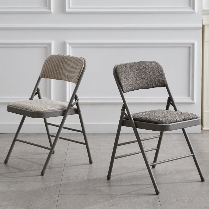 Silla de comedor de metal contemporáneo, silla lateral plegable sin brazos para el hogar, con respaldo abierto