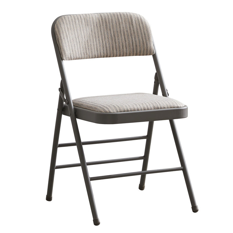 Silla de comedor de metal contemporáneo, silla lateral plegable sin brazos para el hogar, con respaldo abierto