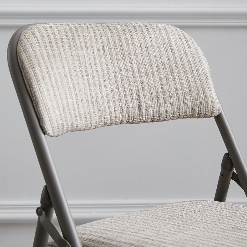 Silla de comedor de metal contemporáneo, silla lateral plegable sin brazos para el hogar, con respaldo abierto