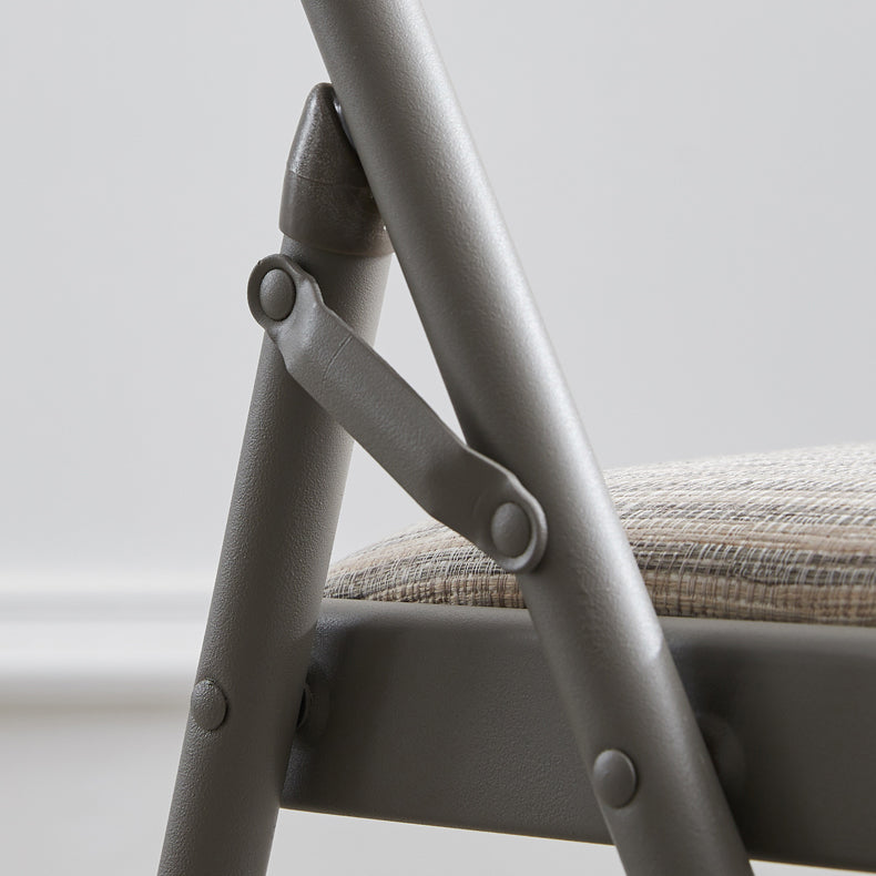 Silla de comedor de metal contemporáneo, silla lateral plegable sin brazos para el hogar, con respaldo abierto