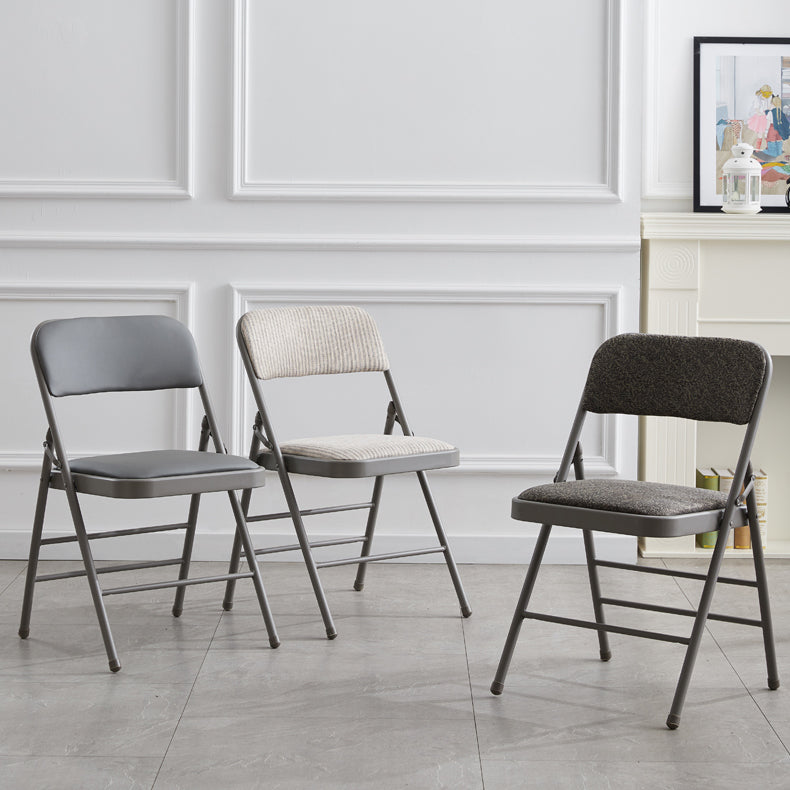 Silla de comedor de metal contemporáneo, silla lateral plegable sin brazos para el hogar, con respaldo abierto