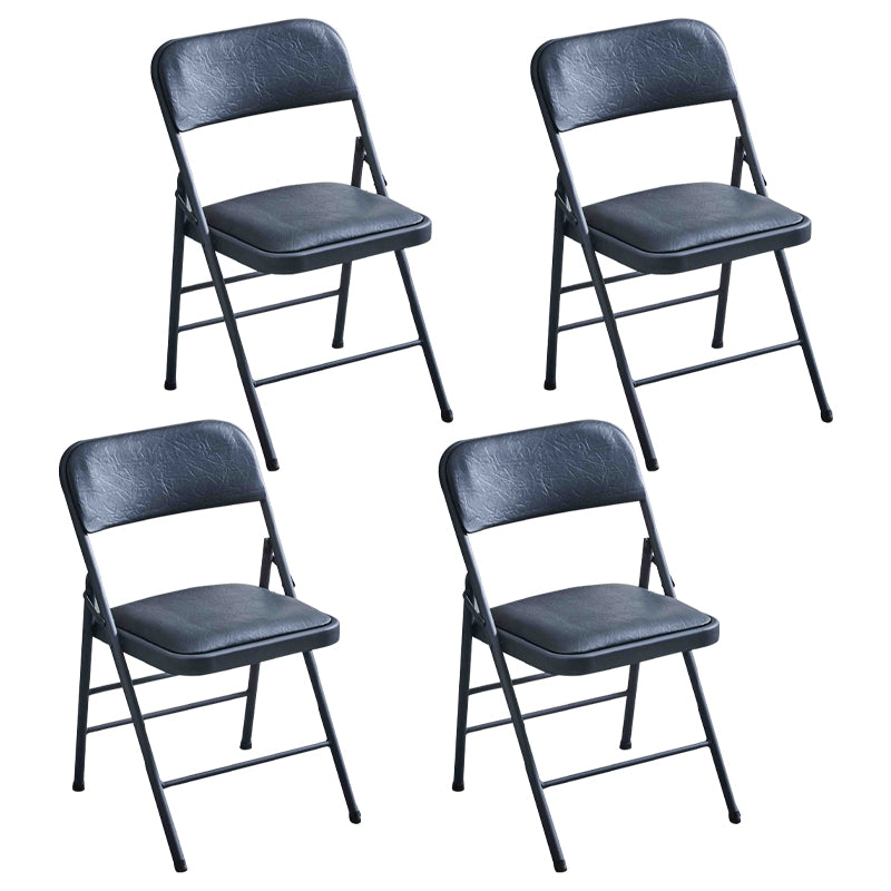 Silla de comedor de metal contemporáneo, silla lateral plegable sin brazos para el hogar, con respaldo abierto