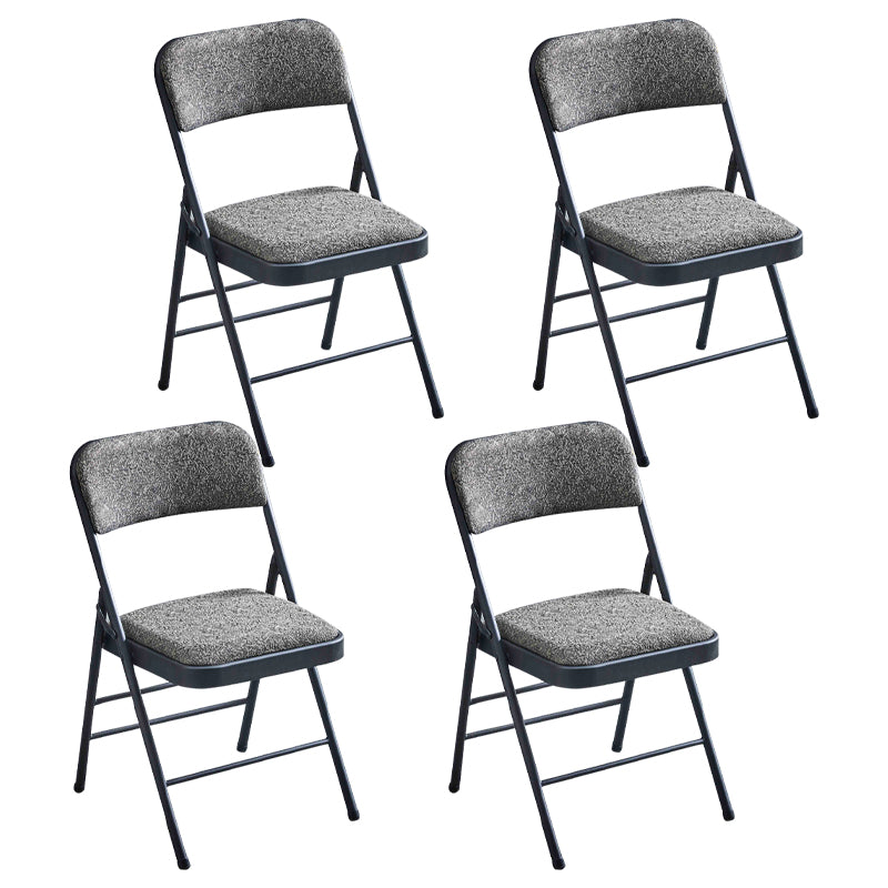 Silla de comedor de metal contemporáneo, silla lateral plegable sin brazos para el hogar, con respaldo abierto