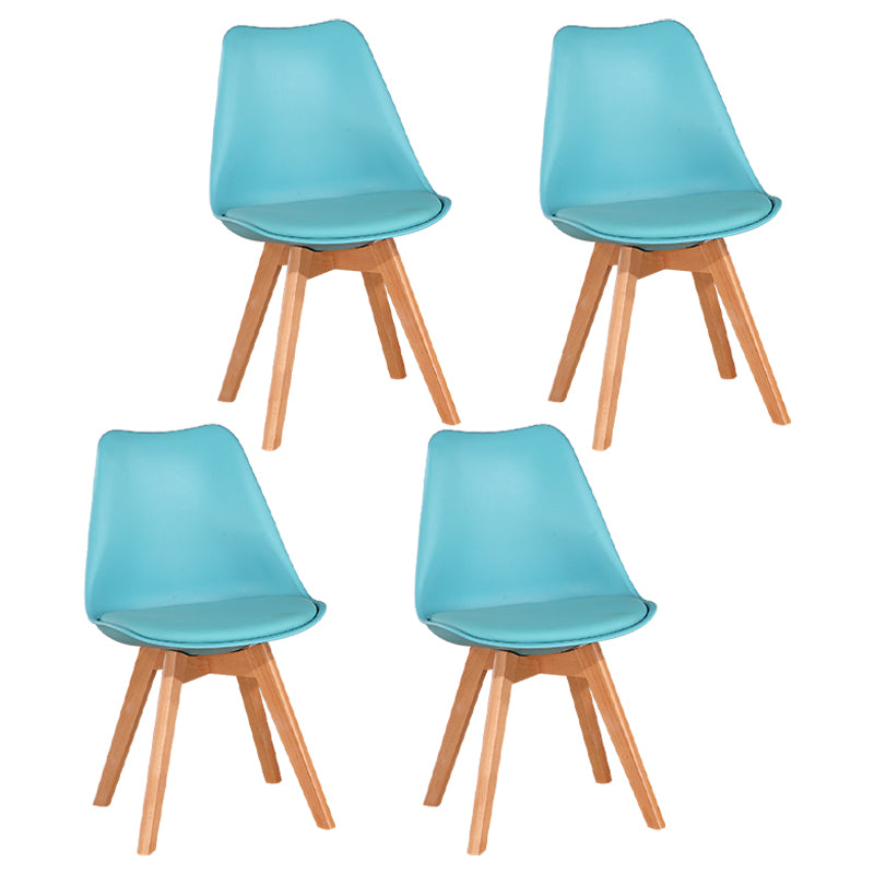 Zeitgenössischer Stil Esszimmerstuhl fest Armless Stühle mit hölzernen Beinen