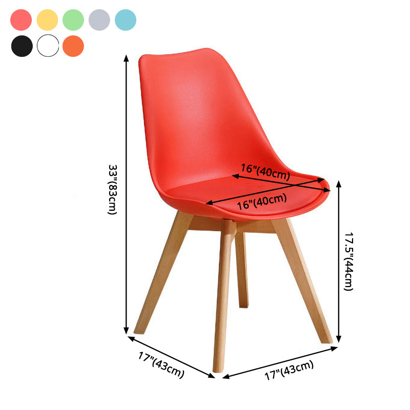 Zeitgenössischer Stil Esszimmerstuhl fest Armless Stühle mit hölzernen Beinen