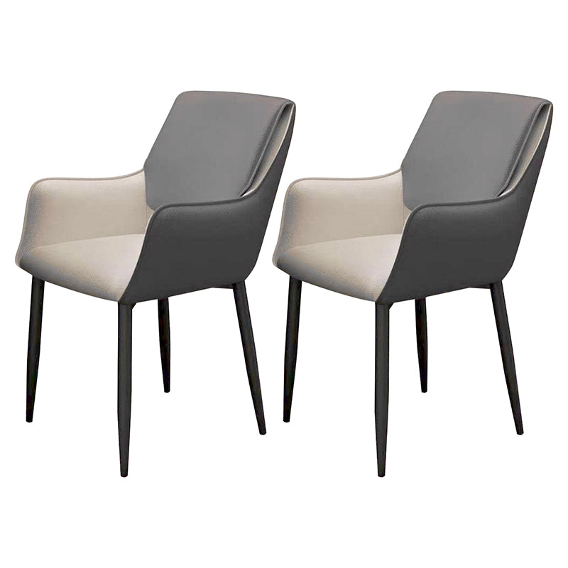 Sillas de comedor de piel sintética contemporáneas, sillón tapizado con patas de metal para restaurante