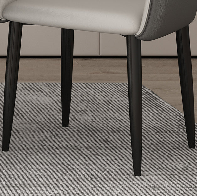 Sillas de comedor de piel sintética contemporáneas, sillón tapizado con patas de metal para restaurante