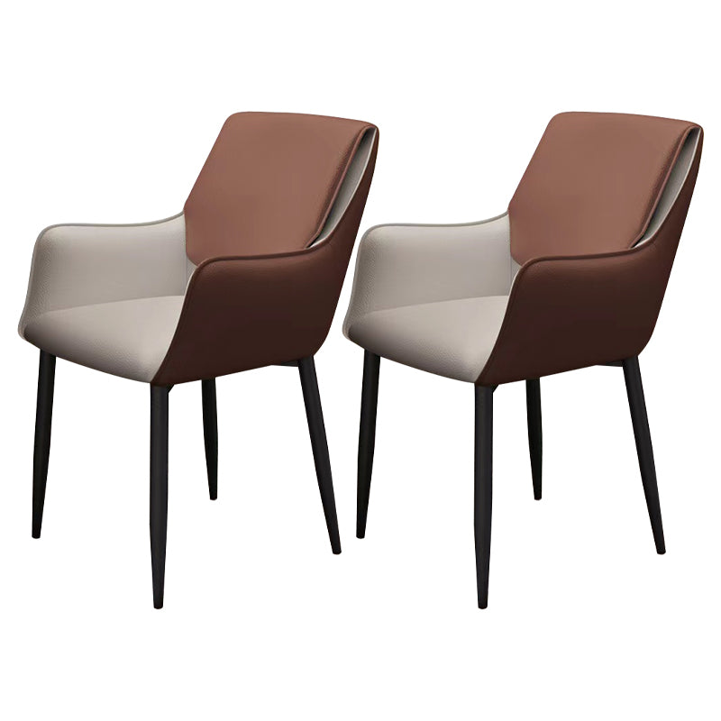 Sillas de comedor de piel sintética contemporáneas, sillón tapizado con patas de metal para restaurante