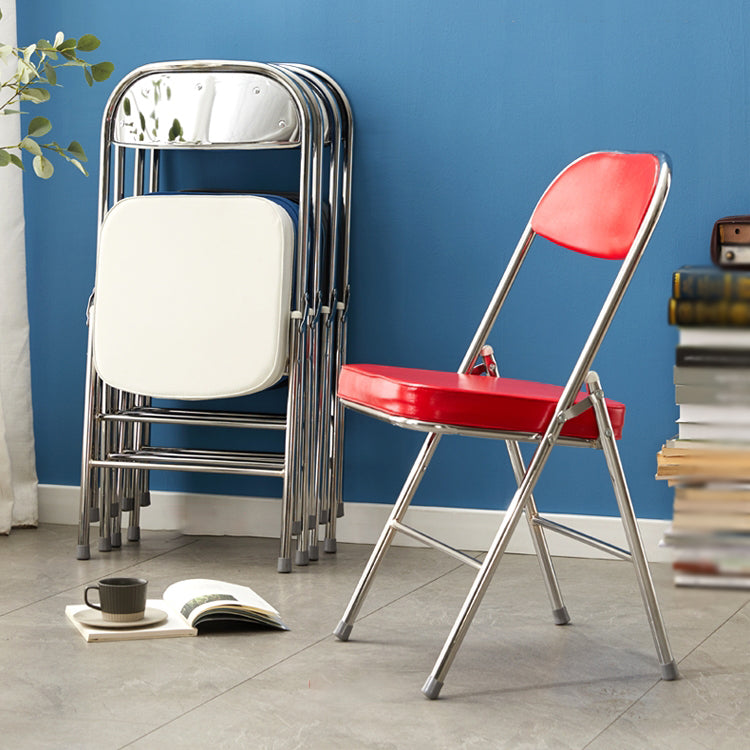Silla lateral de metal moderna para interiores y exteriores, silla lateral de comedor acolchada sin brazos con respaldo abierto