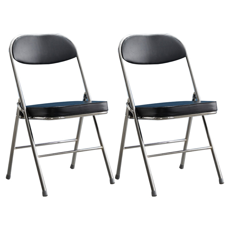 Silla lateral de metal moderna para interiores y exteriores, silla lateral de comedor acolchada sin brazos con respaldo abierto