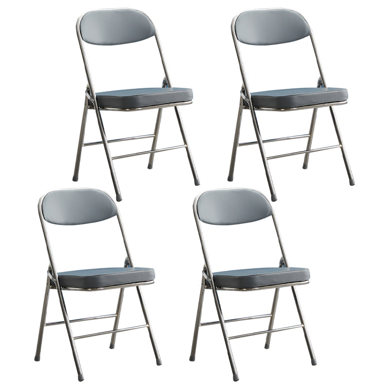 Silla lateral de metal moderna para interiores y exteriores, silla lateral de comedor acolchada sin brazos con respaldo abierto