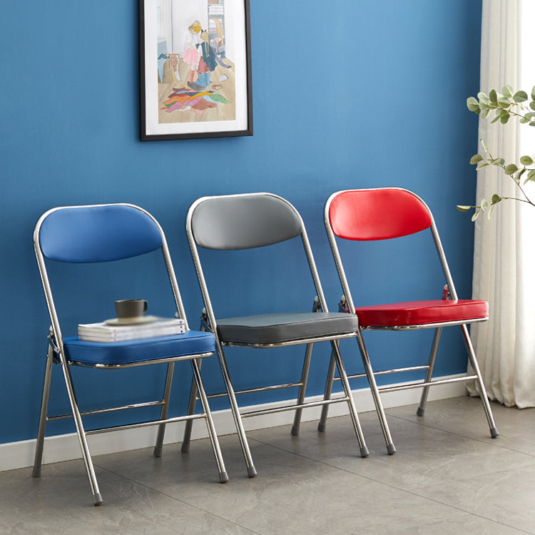 Silla lateral de metal moderna para interiores y exteriores, silla lateral de comedor acolchada sin brazos con respaldo abierto