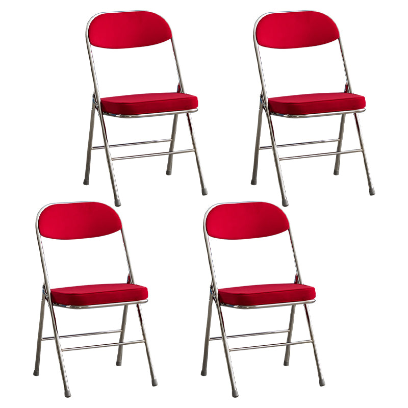 Silla lateral de metal moderna para interiores y exteriores, silla lateral de comedor acolchada sin brazos con respaldo abierto