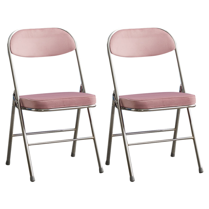 Silla lateral de metal moderna para interiores y exteriores, silla lateral de comedor acolchada sin brazos con respaldo abierto
